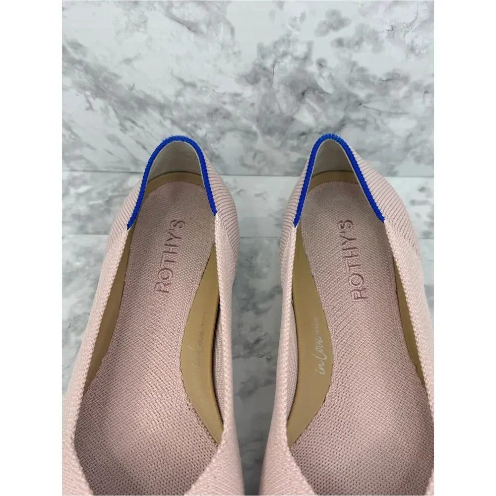 ROTHY’S The Point II Ballet Flat Slip On Comfortable Blush Pink Sz 8.5